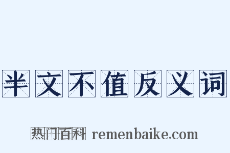 半文不值反义词是什么意思的图片